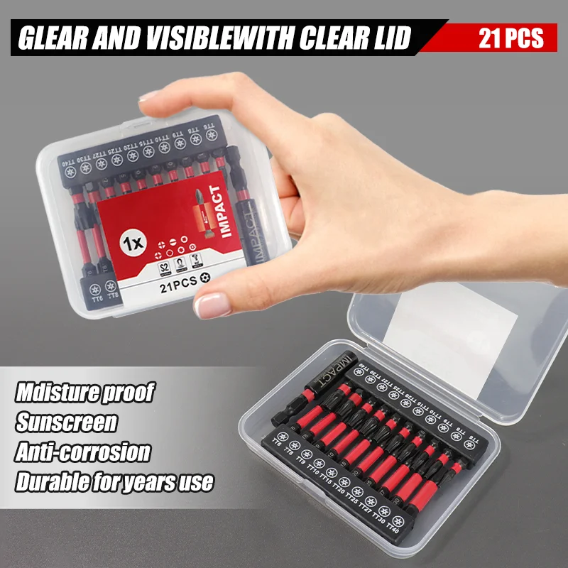 21PCS T6-T40 Magnetisches Torx-Sicherheitsbit-Set 25/50mm Schraubendreher-Set mit Halter Sternkopf-Bits für die Autoreparatur von Elektronik – Detail 6