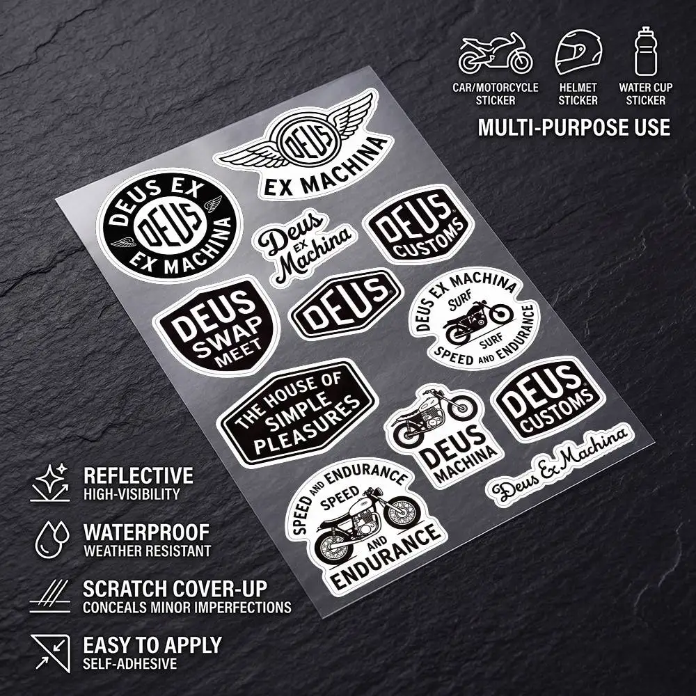 D-DeusexMachina-a Durable Waterproof Reflective Decor Sticker Scratch Cover For Motorcycle Car Helmet Fridge Accessories