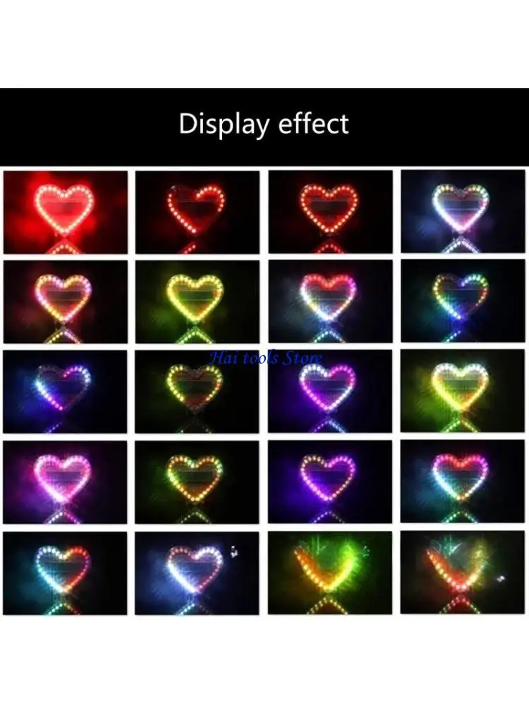 X37E DIY Soldering with Heart Shaped RGBs LED Lights for Student Electronics Projects and Handmade