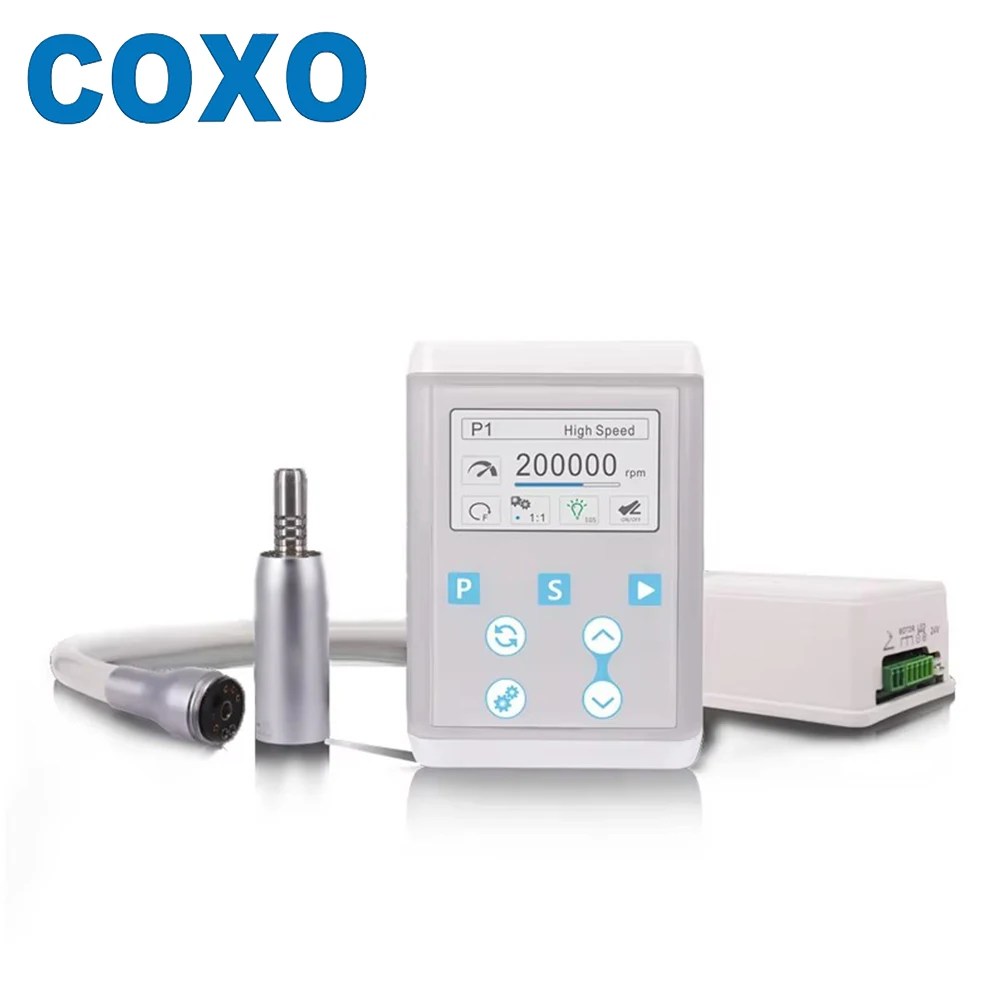 COXO INT+ Dental Electric Micromotor C-Puma with Fiber Optic for Minimally Invasive Repair Polishing Preparation Brushless Motor