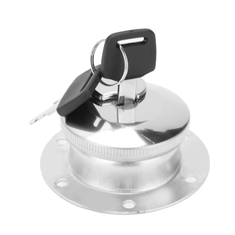 6 Holes Tank Fuel Gas Cap Round Shape Stainless Steel Tank Fuel Gas Cap Key with 2 Keys 85mm Tank Fuel Gas Cover Generator Set