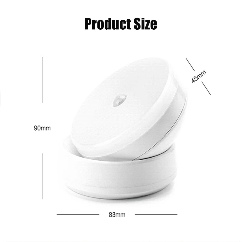 LED Night Light USB Charging Motion Sensor Round Energy-saving LED Lamps Bedroom Sound/Light Control For Corridor Home Bathroom