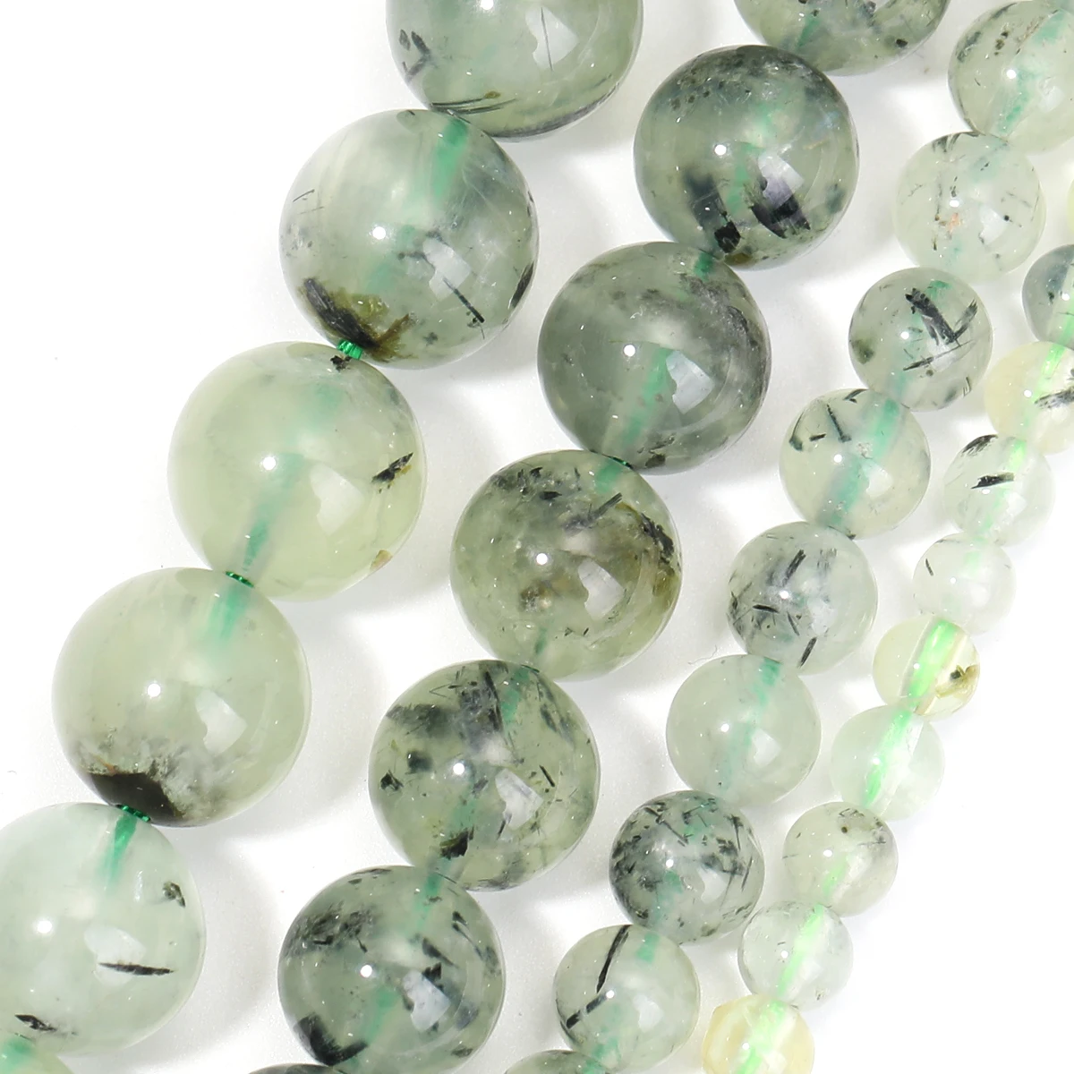 Natural Stone Prehnite Beads Round Loose Spacer Seed Bead For Jewelry Making Diy Necklace Bracelet Accessory 15