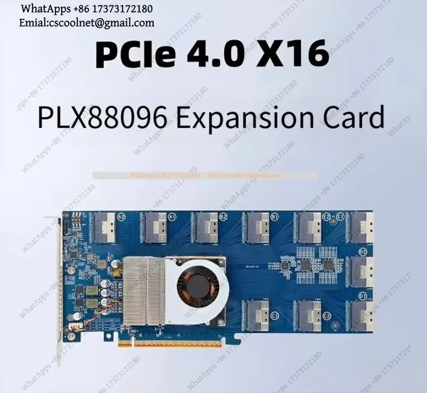 k3 PEX88096 PCIe 4.0 x16 Expansion Card SFF-8654 to U.2 External Graphics Card Hard Disk Adapter Split Free Replacement Parts