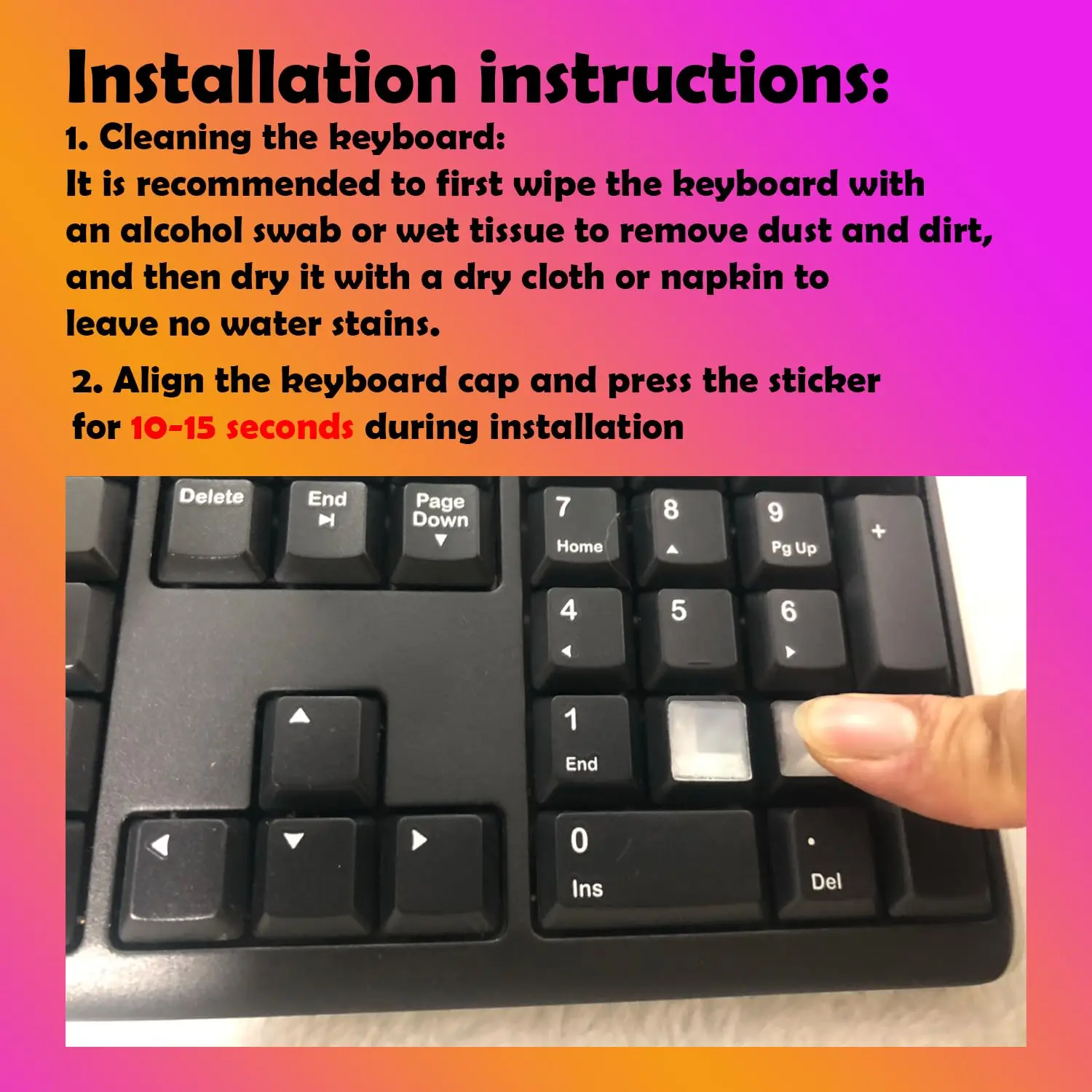 80 Pcs DIY Raised Keyboard Sticker with Letter Decals for Long Nails,  Adhesive Keycap Riser for Nail Art Protective Keycap