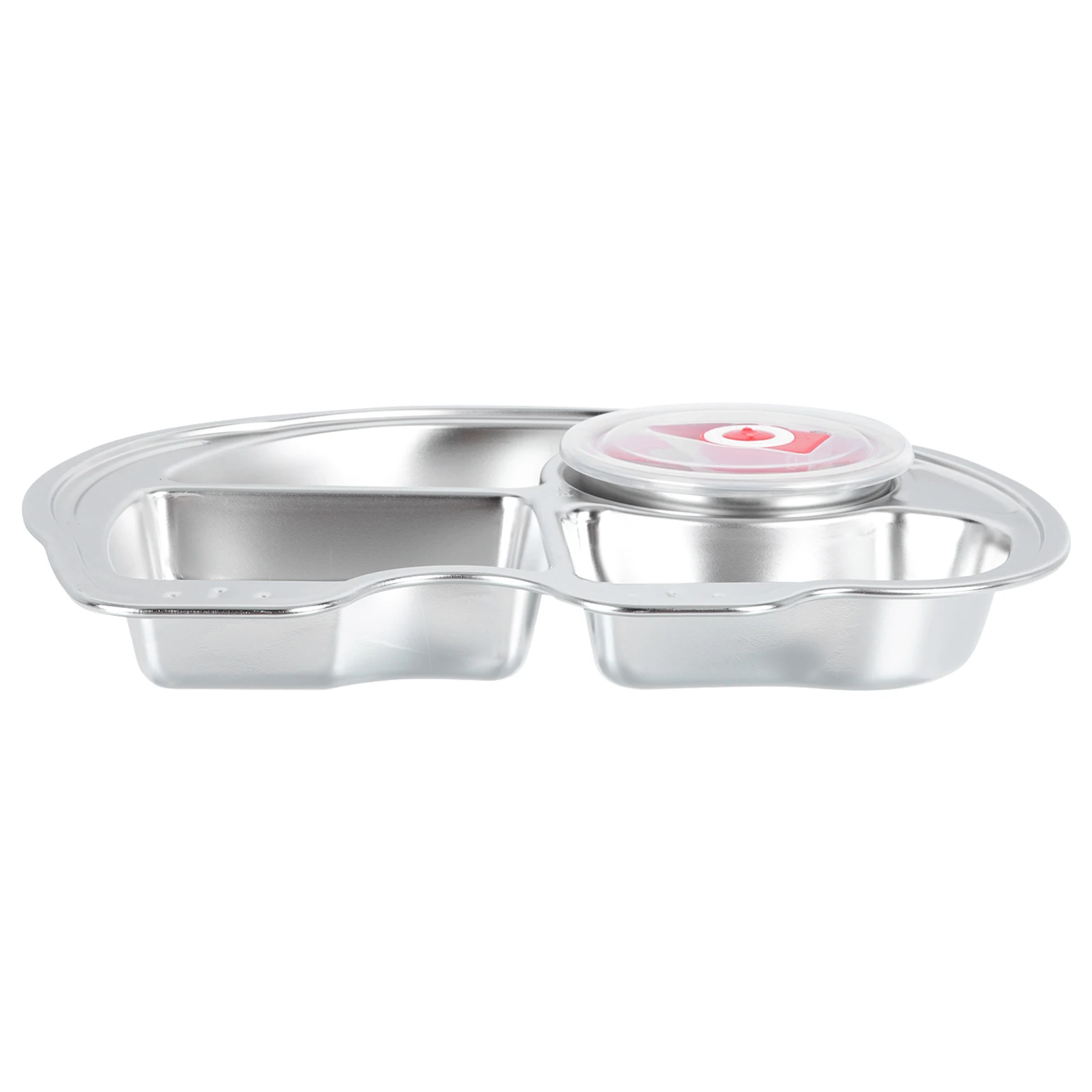 

1Pcs Food Plate Stainless Steel Divided Cartoon Meal Tray Easy Clean Lunch Compartment Plate Food Divided Tray