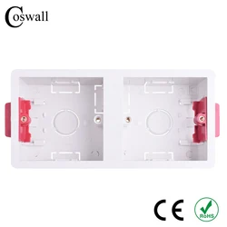 Coswall-caja de revestimiento seco de 86 tipos 2 para paneles de yeso, caja de interruptor de pared de 35mm de profundidad, Cassette de enchufe de pared