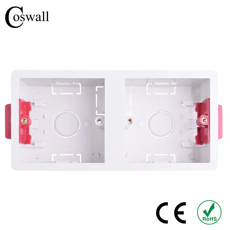Coswall 86 Typ 2 Gang Dry Lining Box Do Płyty Gipsowej Płyta Gipsowo-Kartonowa Płyta Gipsowo-Kartonowa Głębokość 35mm Przełącznik Ścienny BOX Gniazdo Ścienne Kaseta