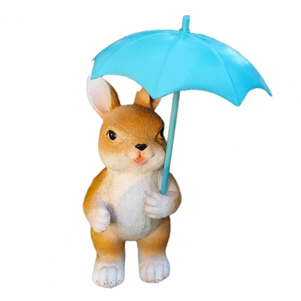 

Garden Ornament Resin Garden Statue Holding Umbrella Outdoor Decor for Patio Lawn Porch Duck Rabbit Cat Figurine Sculpture