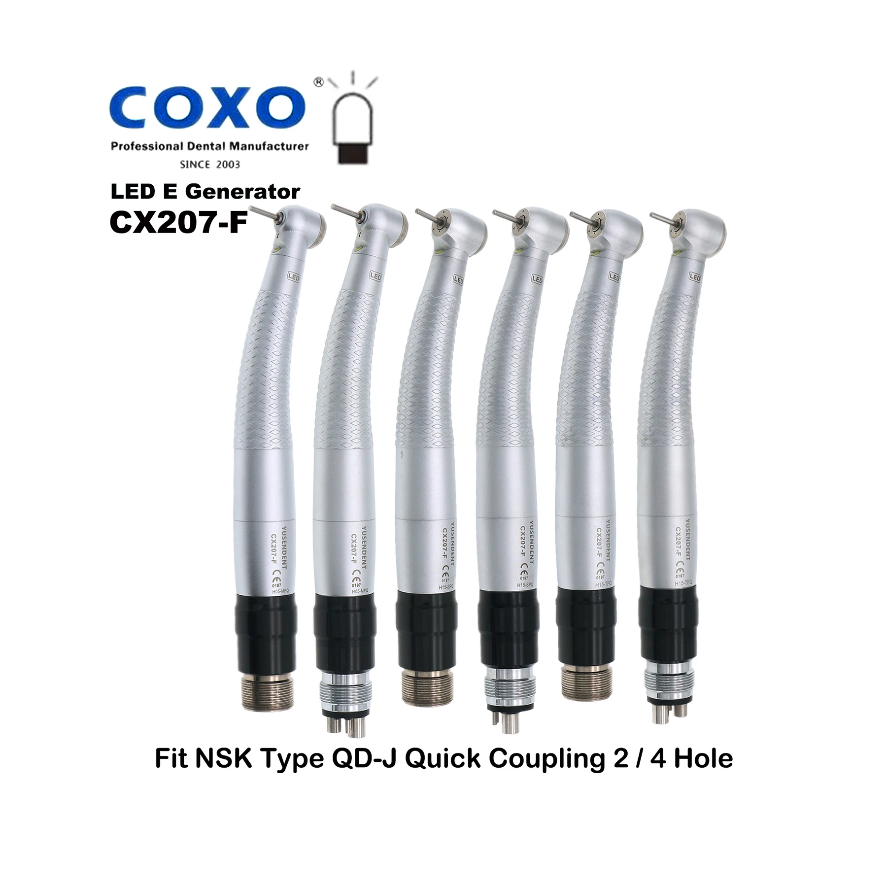 NSK PANA MAX Type COXO YUSENDENT Dental LED E Generator Self Power High Speed Air Turbine Handpiece Quick Coupling 2 4 Holes