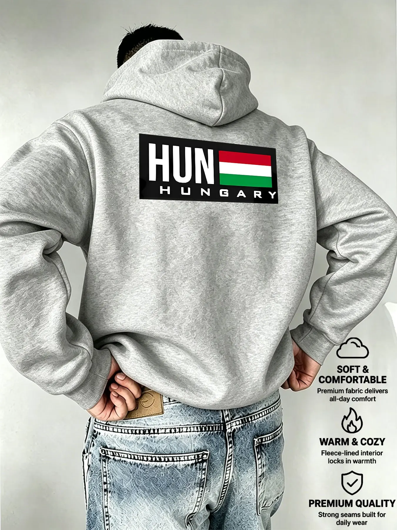 Unisex hooded top featuring a 