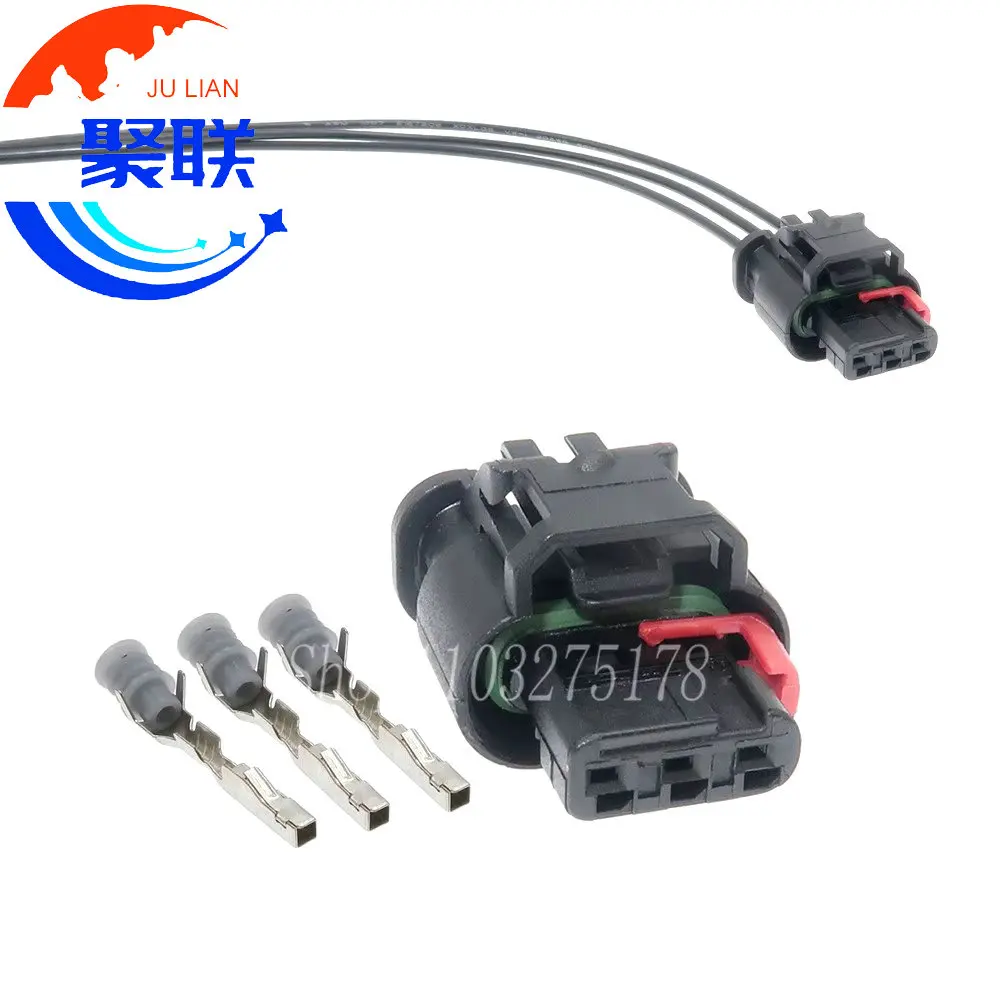 1 Set 3 Pin 1488991-1 Automotive Parking Sensor Connector Electrical Wiring Sealed Socket