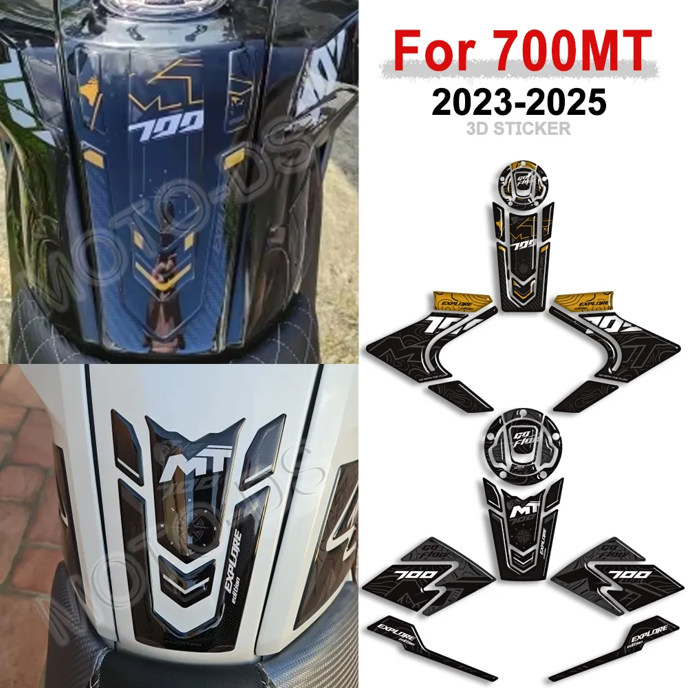 Motorcycle For 700MT 700 MT Touring Bike Adventure 2023-2025 Accessories Tank Pad Side Grips Gas Fuel Oil Knee Protector Sticker