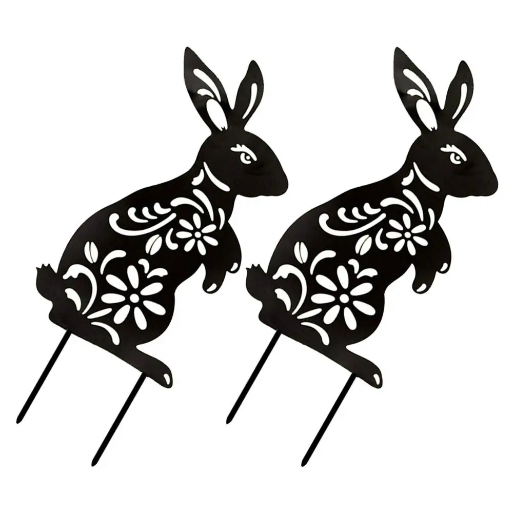 

2 шт. акриловых декоративных садовых колышков в виде пасхальных кроликов для двора и газона, садовая скульптура в деревенском стиле