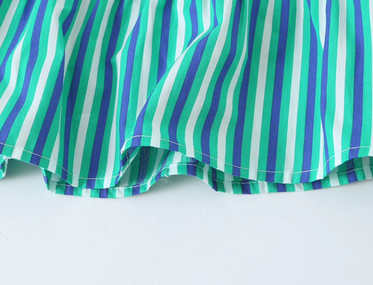 KONDALA Schicke Elegante Grün Gestreifte Strandmode 2026 Herbst Damen Tops Urlaub Y2K Plissierte Schnür-Modern-Streetwear Mujer Westen – Detail 8