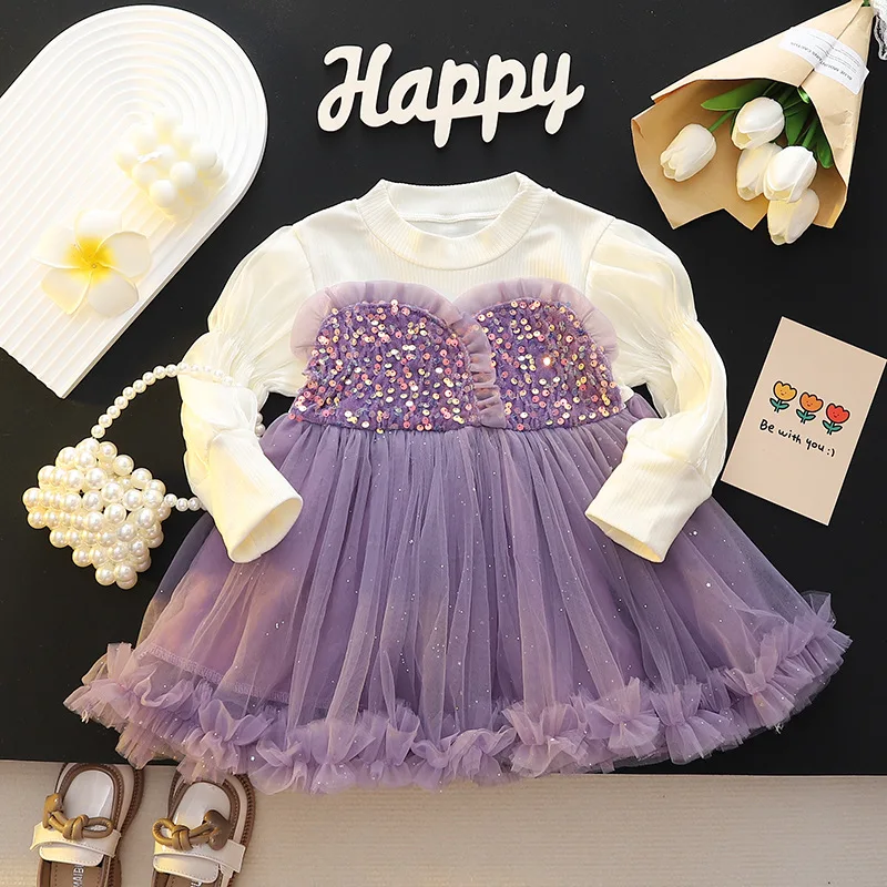 

Girls Dresses Spring Autumn 2024 Children Princess Dress For Baby Party Clothes Kids Birthday Costume Toddler 4 5 6 Years Dress