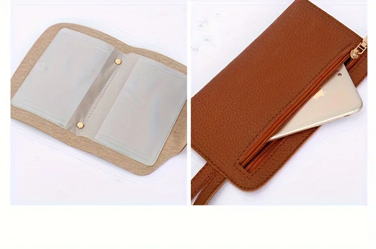 4 Stück elegante minimalistische Damen-Umhängetasche, Handtasche, Umhängetasche, Damen-Aufbewahrungstasche, Weihnachtsgeschenk, synthetisch, Reißverschluss – Detail 1