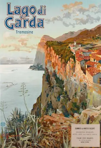 LAKE GARDA Vintage Italy Italian Travel Tourism Poster Metal Sign Plaque Pub Bar