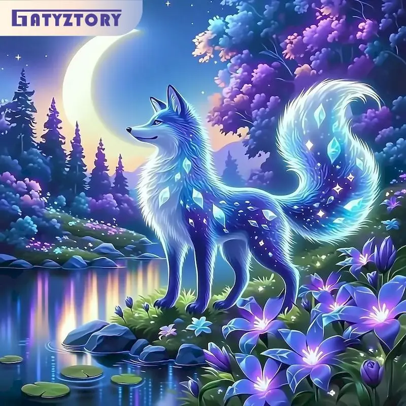 GATYZTORY 5d Diamond Painting Create Wall Art Diy Making Kits Wolf Full Round/Square Paint With Diamonds Home Decor Gift