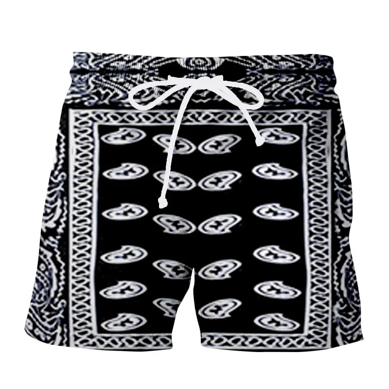 

3D Bandana Print Clothing Fashion Men Women Shorts Plus Size S-7XL Streetwear Pants Cargo Shorts Men Basketball Summer