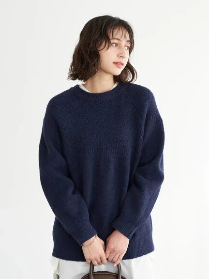 

Thiened Loose round Ne Soft Pure Color Long Sweater Earth Tone Commute Sle Winter Faion Women's Knitwear
