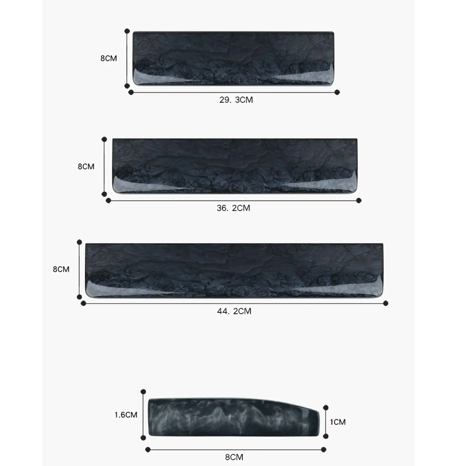 Resin Wrist Rest Pad Ergonomic for Mechanical Keyboards Non Slip Wrist Cushion for Home Gamers Gaming Angle Inclined