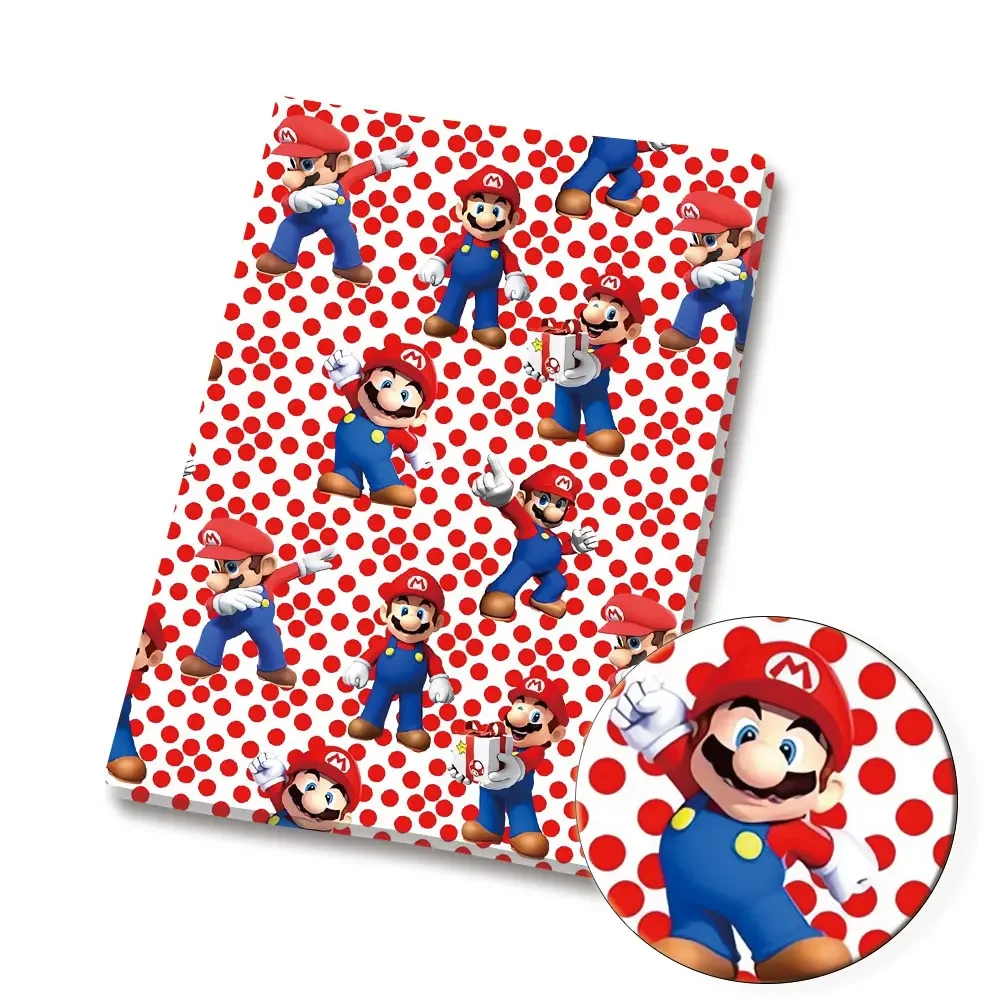 Mario jogo fabric140 * 50cm costura artesanal retalhos acolchoado vestido de bebê folha de casa tecido impresso costura crianças