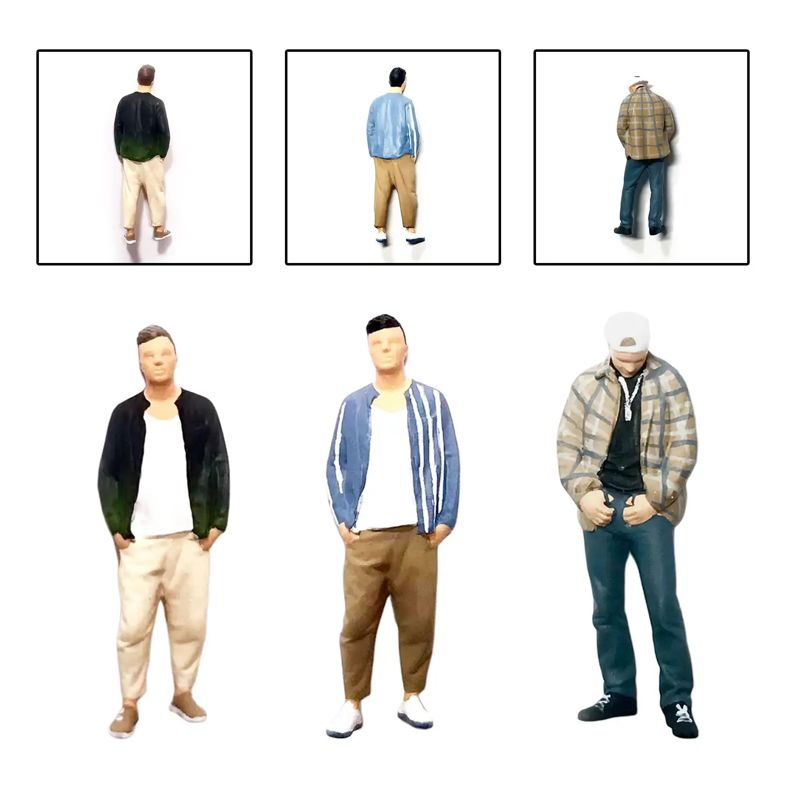 

1:64 Figure People Model Standing Delicate Role Play Resin for Train Street