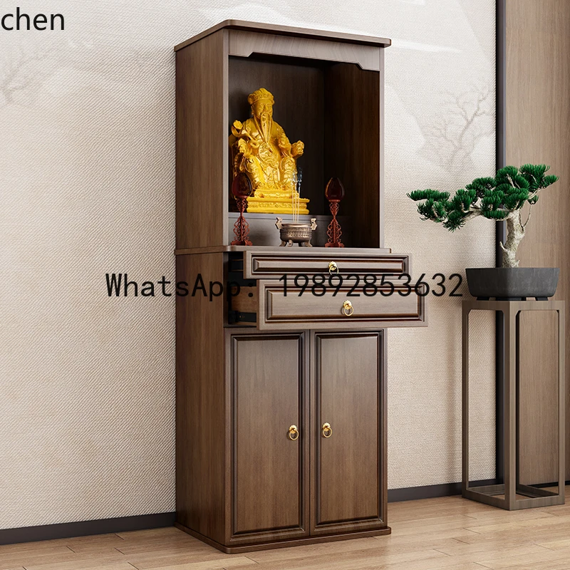 A2-25  God of Wealth Temple Standing Cabinet Guanyin Buddha Statue Cabinet Shrine Shrine Standing Cabinet Bodhisattv
