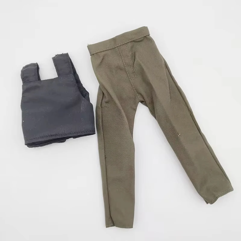 Fashion 1/6 Scale Black Bulletproof Vest with Canvas Pants Model for 12 Inch Action Figure Toy image 3