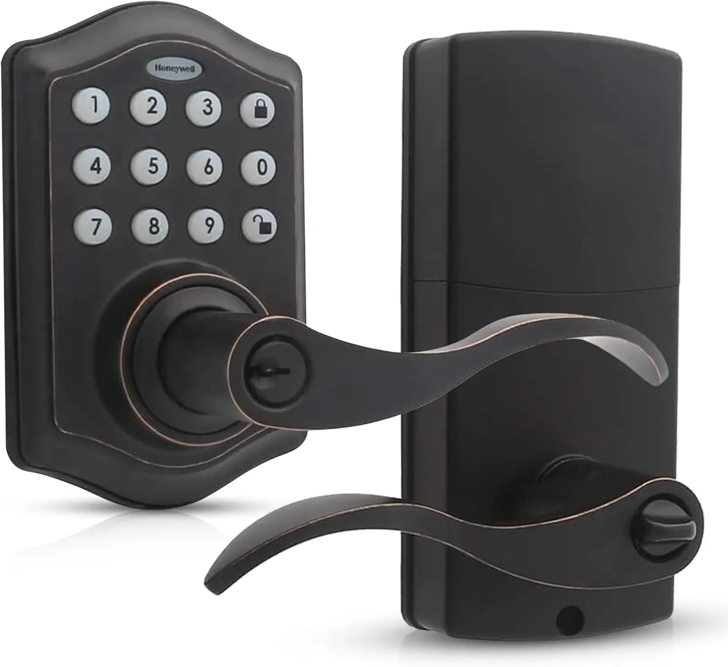 

Keyless Entry Lever Door Lock with Electronic Keypad, Easy Install, 50 User Codes, Oil Rubbed Bronze Finish