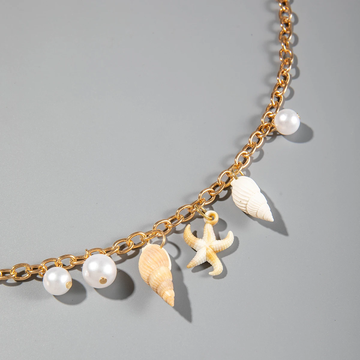 Docona Bohemian Sea Star Conch Waist Chain Women Summer Beach Party Shell Imitation Pearl Body Chain Holiday Accessories image 3