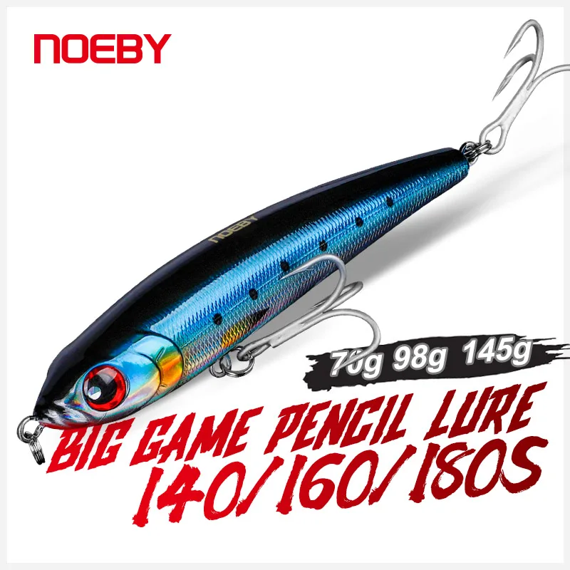 

NOEBY Fishing Lure Sinking Pencil 140mm/66g 160mm/97.5g 180mm/145g Isca Artificial Para Pesca VMC Hooks Hard Bait Fishing Tackle