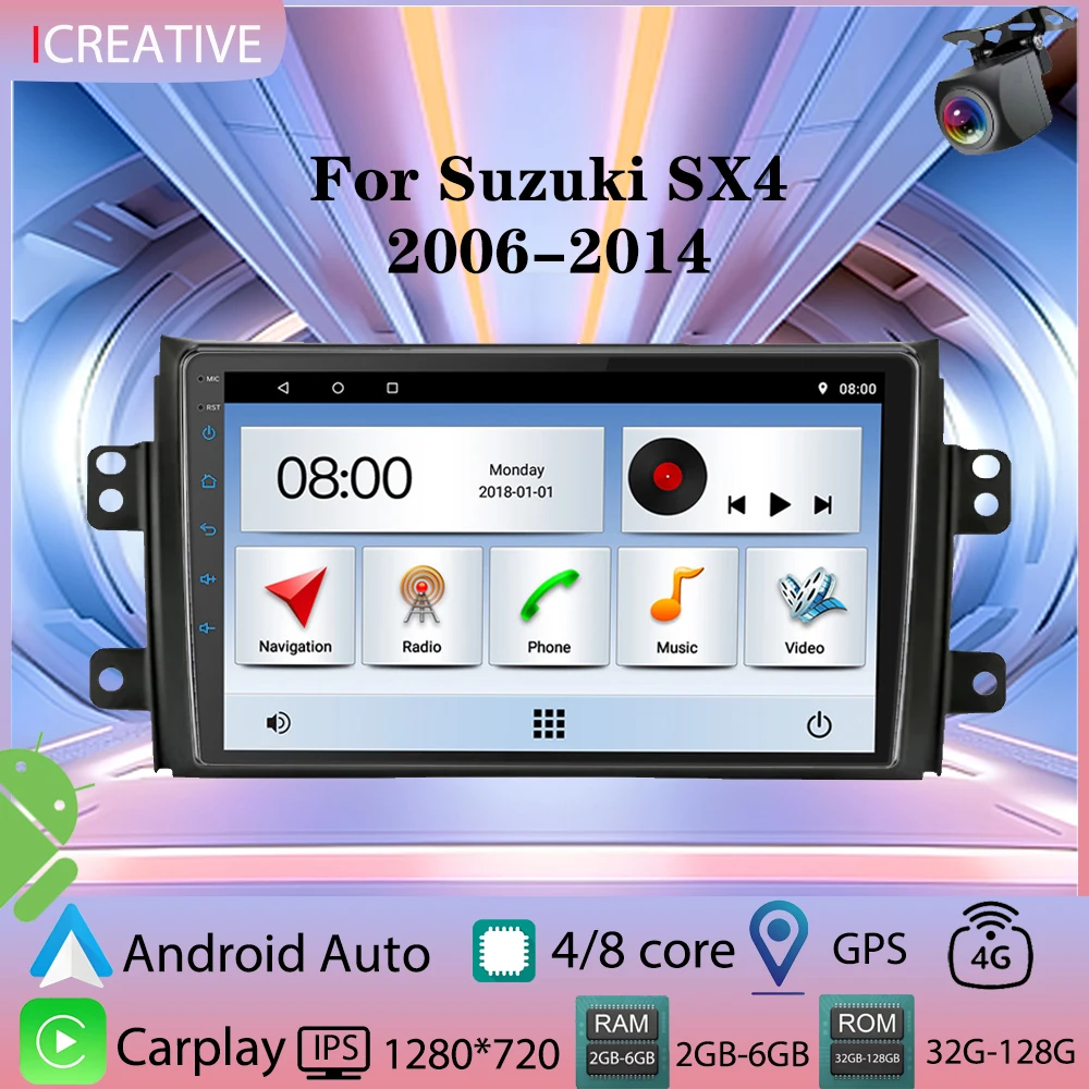 

Android Car Radio for Suzuki SX4 2006 - 2014 2din Stereo Multimedia Carplay Player Head Unit 9inch Autoaudio HD Navigation GPS