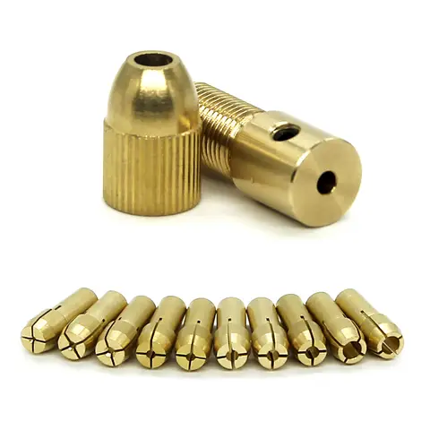 Brass Collet Mini Drill Chucks For Electric Motor Shaft Drill Bit Tool Chuck Adapter Quick Release Keyless Bit Adapt