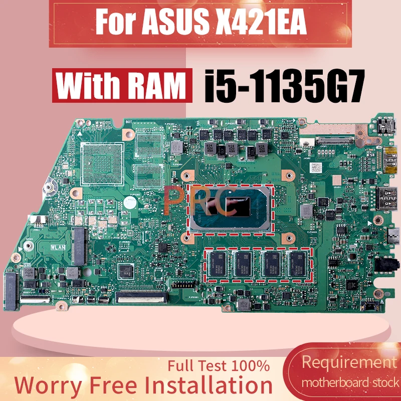 X421EA For ASUS X421EAY K413EA X421EAYB X521EA MAIN BOARD i5-1135G7 With RAM R2.0 Notebook Mainboard