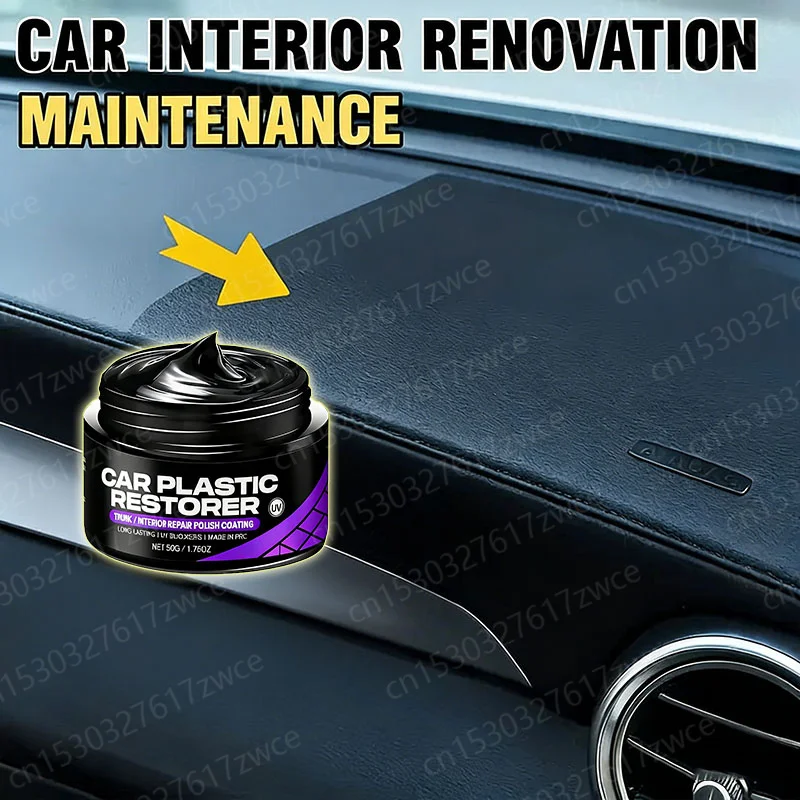 Auto Plastic Restorer Gloss Enhancer Crystal Clear Car Leather & Panel Renewal Wax Coating Agent Back To Black Shine Polish