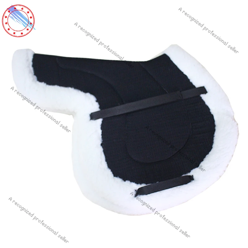 

Lamb Wool Saddle Pad, English , Thickened Horse Saddle PadSweat Pad, Shock-absorbing Horse, Equestrian Competition Saddle