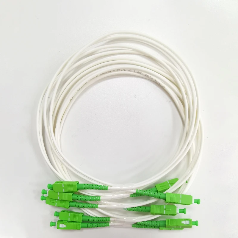 100PCS G657A2 3.0mm Optical Fiber Cable SC APC Fiber Optic Patch Cord Simplex Single Mode Fiber Optic Patch Cable White