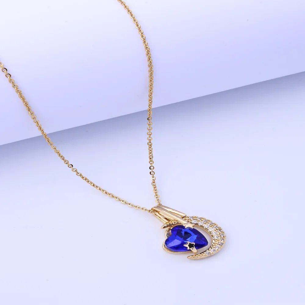 Beautiful Necklace for Women - European and American Cross-Border Little Devil Moon Necklace, Stainless Steel Full Diamond Five-