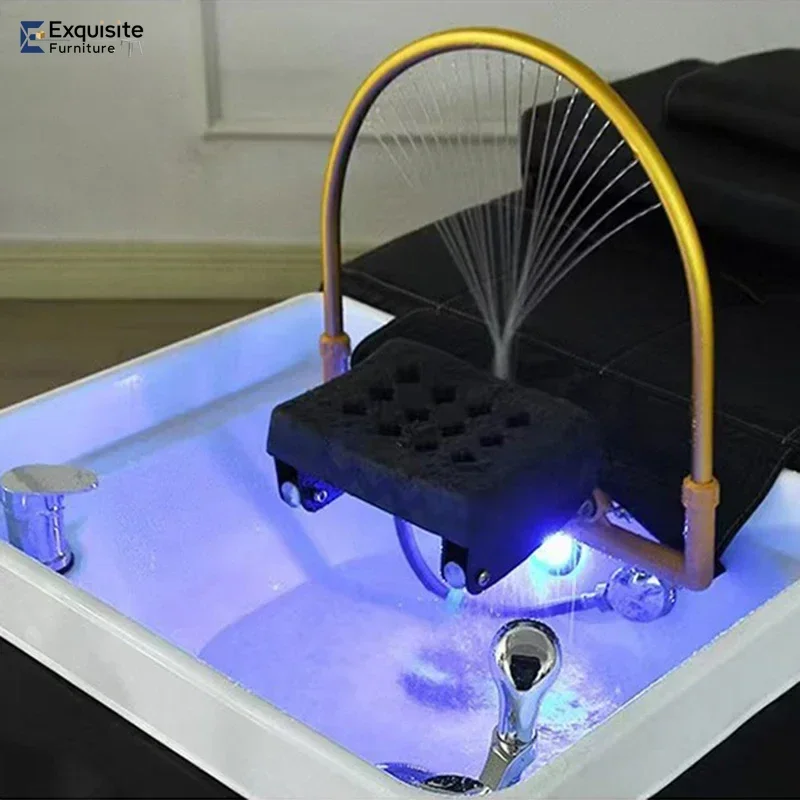 سرير غسيل الشعر المهنية مغسلة العلاج كراسي صالون التجميل المصمم الخزف تصفيف الشعر كاما Abatible الحلاقة سبا