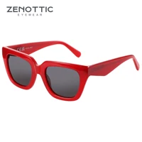 ZENOTTIC Gafas de sol de moda polarizadas con protección UV para mujer, montura cuadrada de acetato, regalo con diseño de mariposa estampado