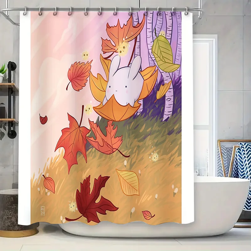 

Bathroom Shower Curtain Botanical Floral Pattern Waterproof Decor Farmhouse Rustic Vintage Home Textile Washable Modern Style