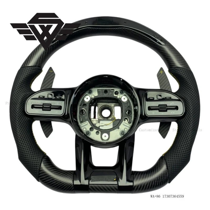Luxury Custom Matte Carbon Fiber with LED Car Steering Wheel  for Mercedes Benz 809P W205 GLC GLK E63 W223  Premium Sports Style