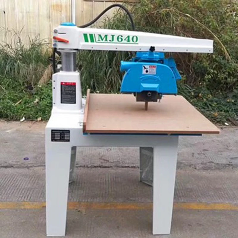 Sierra Radial para Madera MJ640, Sierra Circular con Brazo Radial, Máquina de Corte Eléctrica, Herramientas Eléctricas de 2.2KW