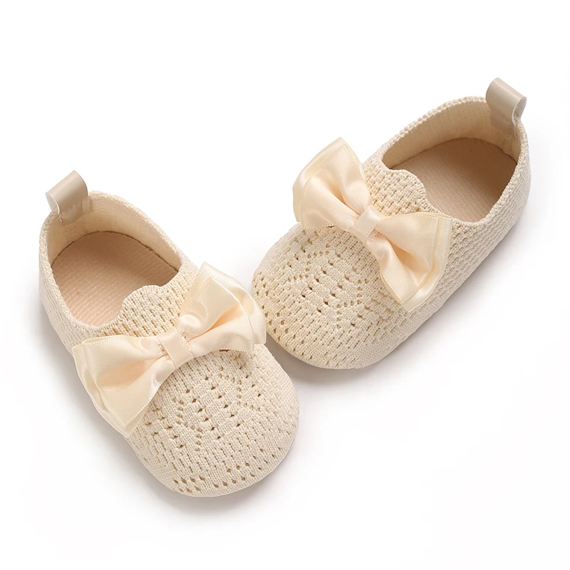 Zapatos de primavera y otoño para bebé, calzado infantil con lazo para niña pequeña de 0 a 18 meses, suave, transpirable, suela antideslizante, alta calidad