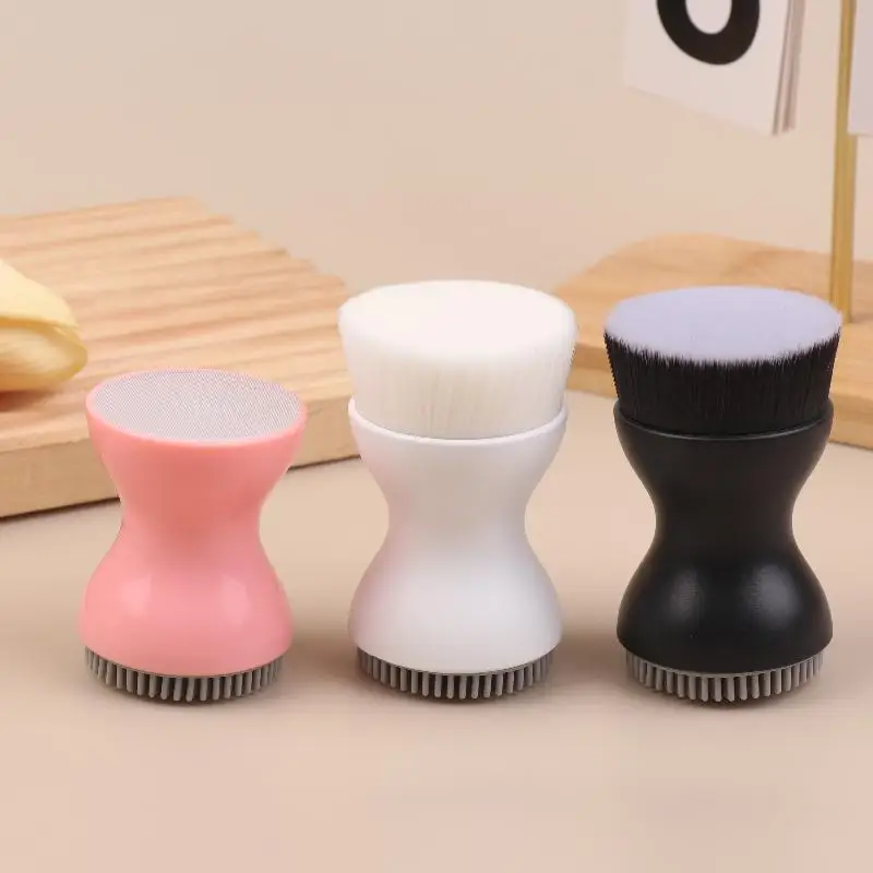 Mini cepillo de limpieza Facial Manual, cepillo Facial de masaje de silicona, cerdas suaves, dispositivo de limpieza de mano de doble cara, limpiador de poros