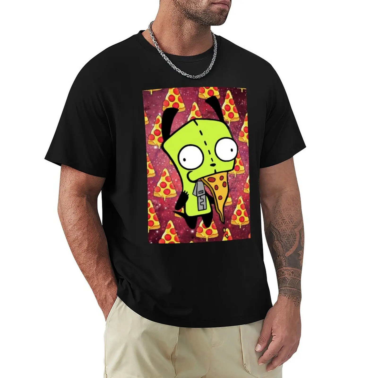 

Gir Eating Pizza T-Shirt funny shirt cotton graphic t shirt vintage aesthetic clothes funny t shirts for men