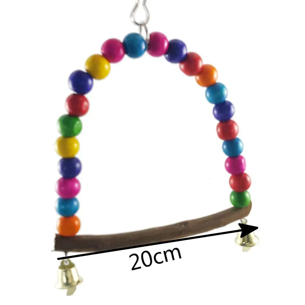 Pet Products Bird Supplies Toy Parrot Natural Wood Bead Grasping Gnawing Climbing Ladder Stand Swing Hanging Toys 2pc/lot