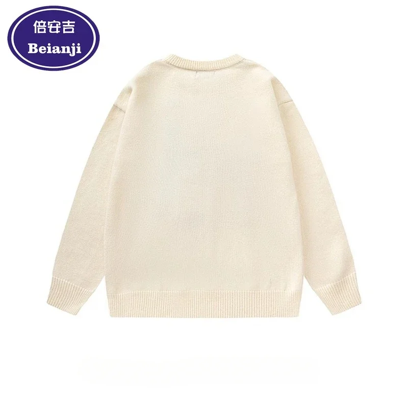 Christmas crew neck pullover men casual jacquard animal fun dog lazy autumn winter trend retro loose all-match knitted sweaters